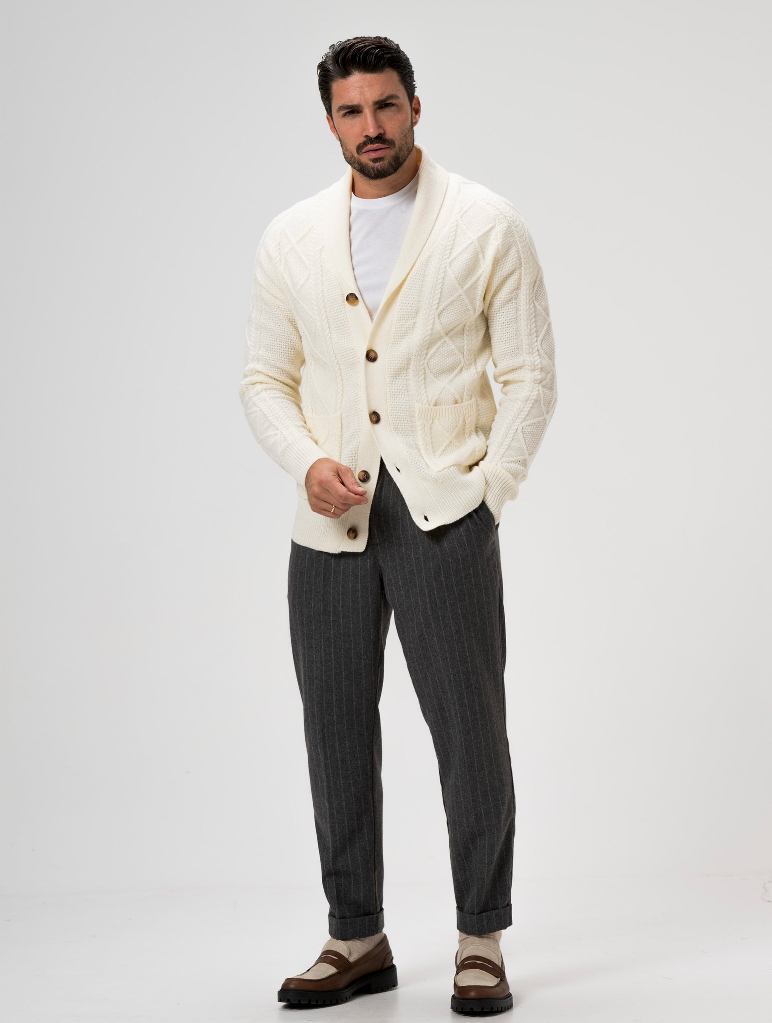 HARVEY CARDIGAN IN WHITE