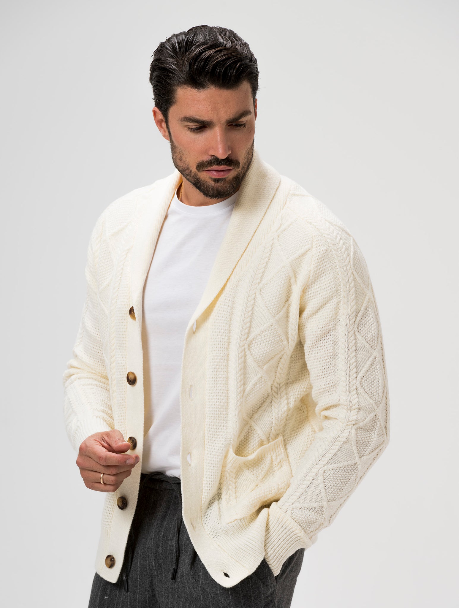 HARVEY CARDIGAN IN WHITE