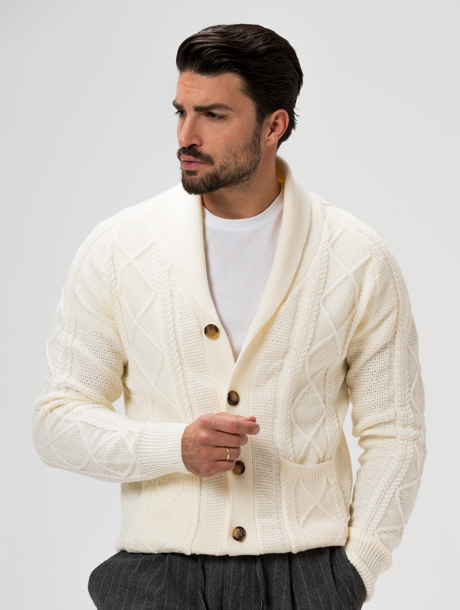 HARVEY CARDIGAN IN WHITE