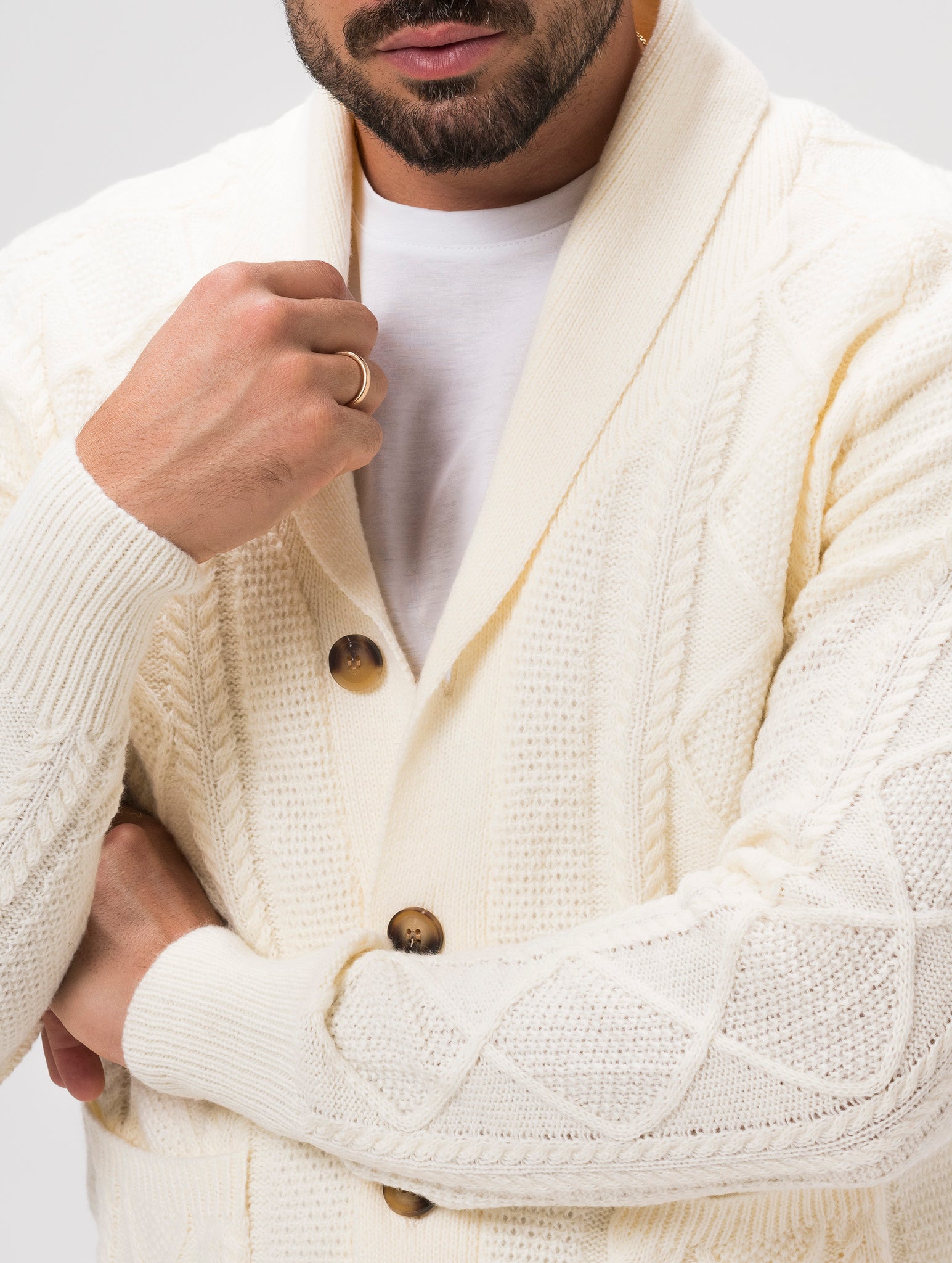 HARVEY CARDIGAN IN WHITE