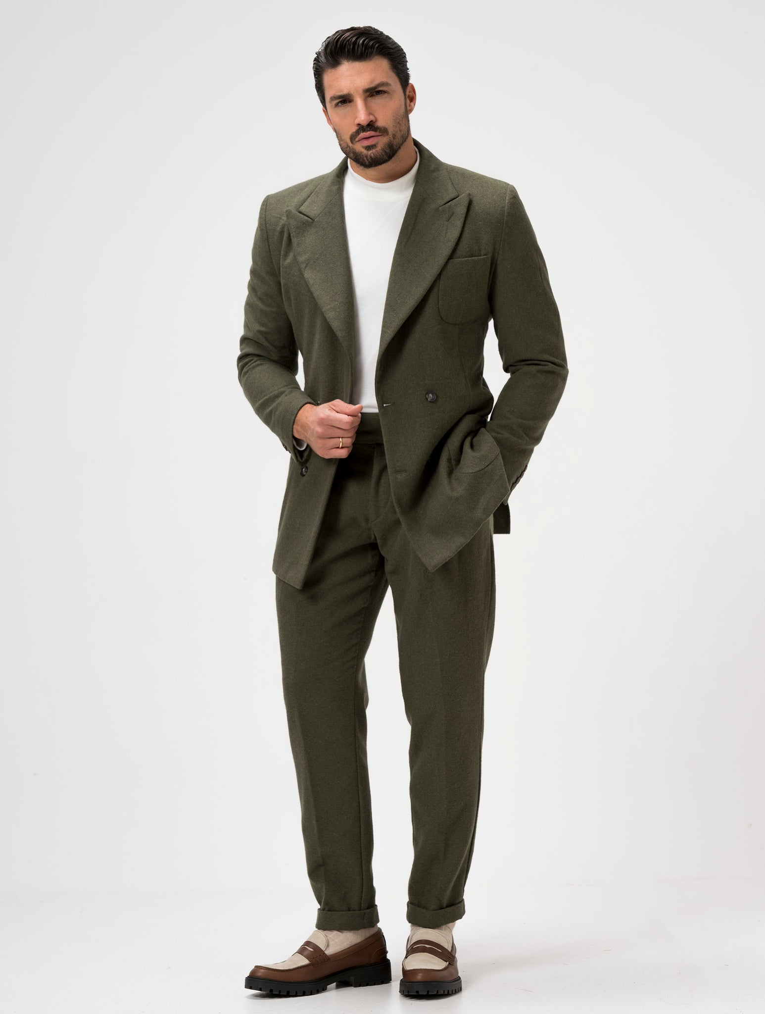 CALEB COSTUME EN FLANELLE VERTE