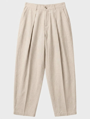 CASUAL LINEN BLEND PANTS IN BEIGE