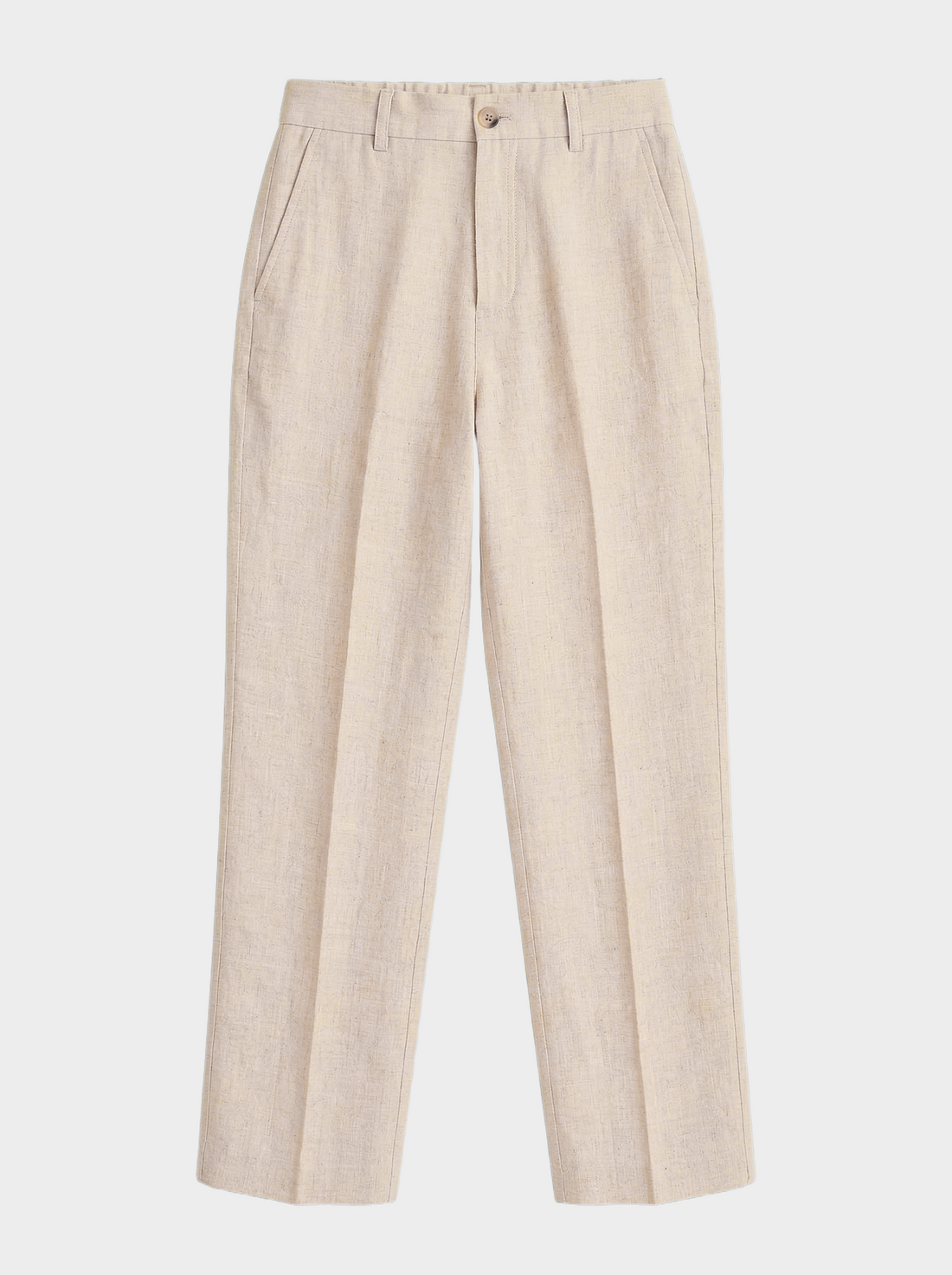 PANTALONES DE LINO PURO DE EN BEIGE