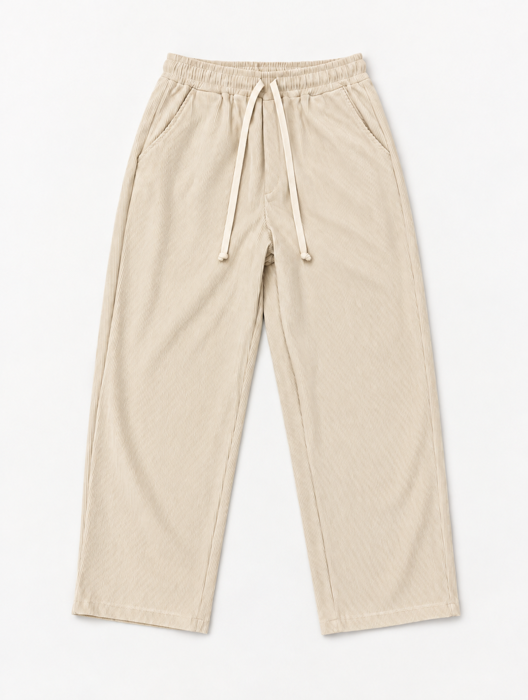 PANTALONES CASUALES DE TERCIOPELO EN COLOR CREMA