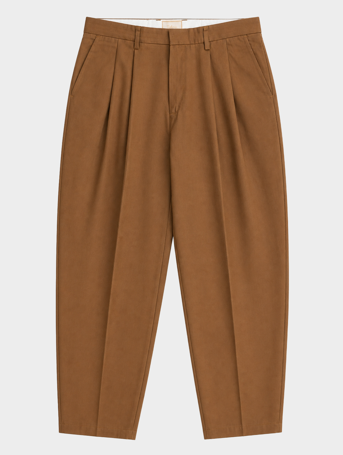 PLEATED PANTS IN CAMEL