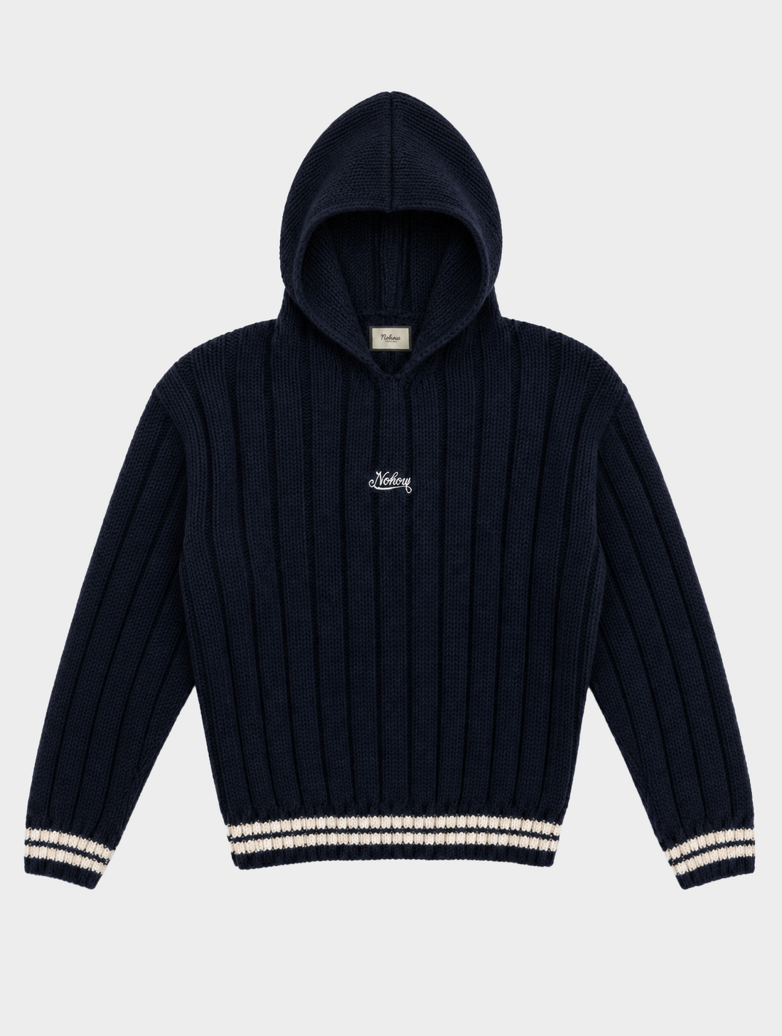 HOODIE RIBBED SWEATER IN BLU