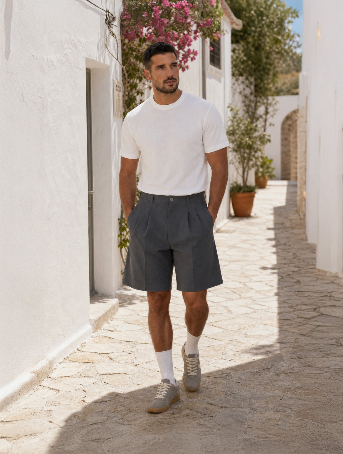 FORMAL SHORTS IN GREY