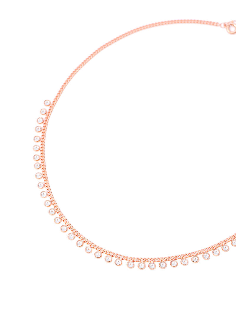 KARA NECKLACE IN ROSE GOLD WITH ZIRCON PENDANTS UNICA