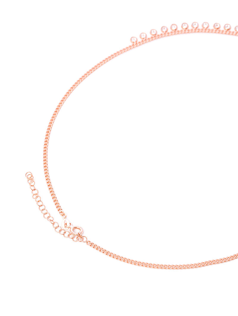 KARA NECKLACE IN ROSE GOLD WITH ZIRCON PENDANTS UNICA