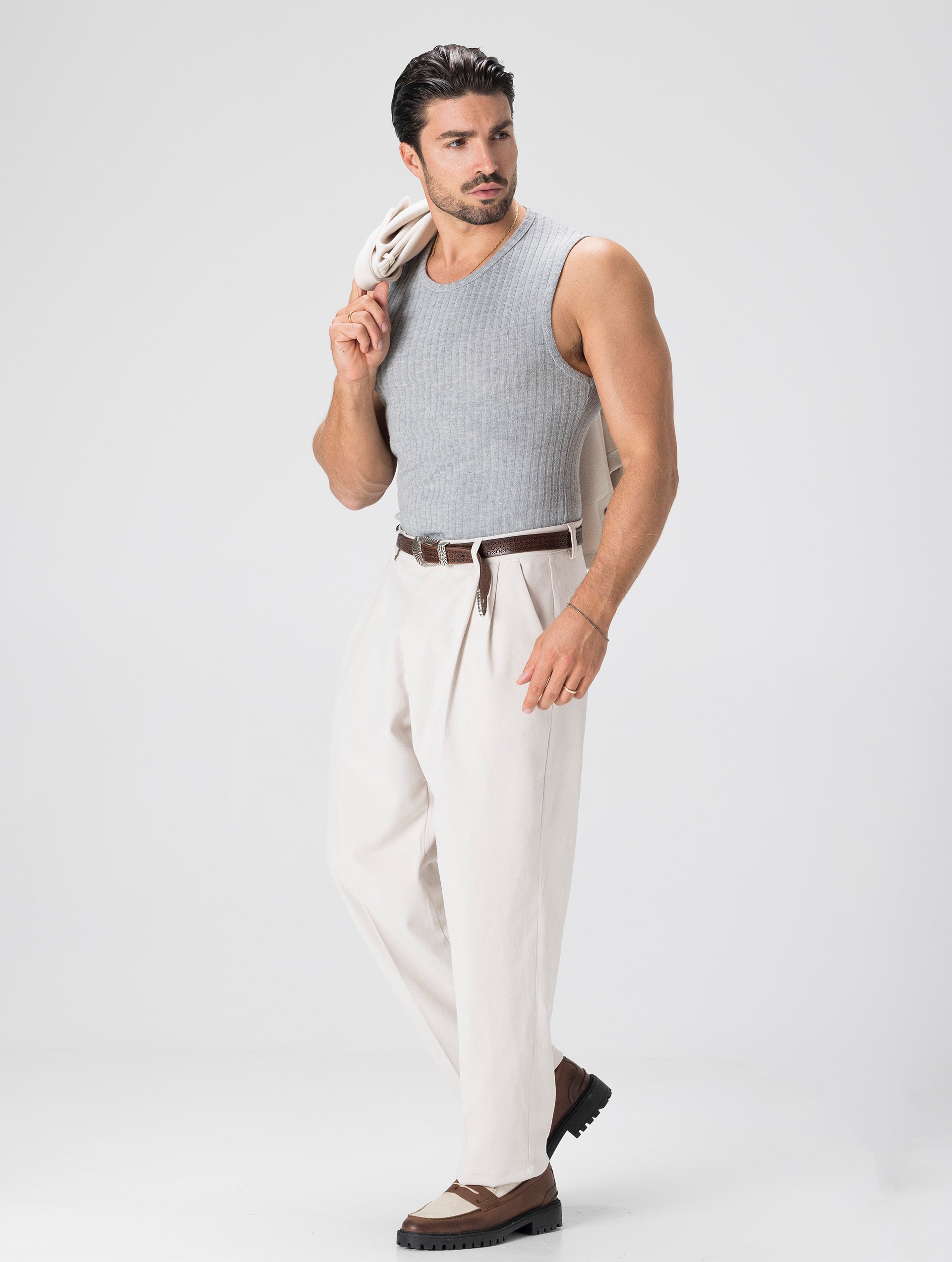 WIDE LEG PANTS IN CREAM