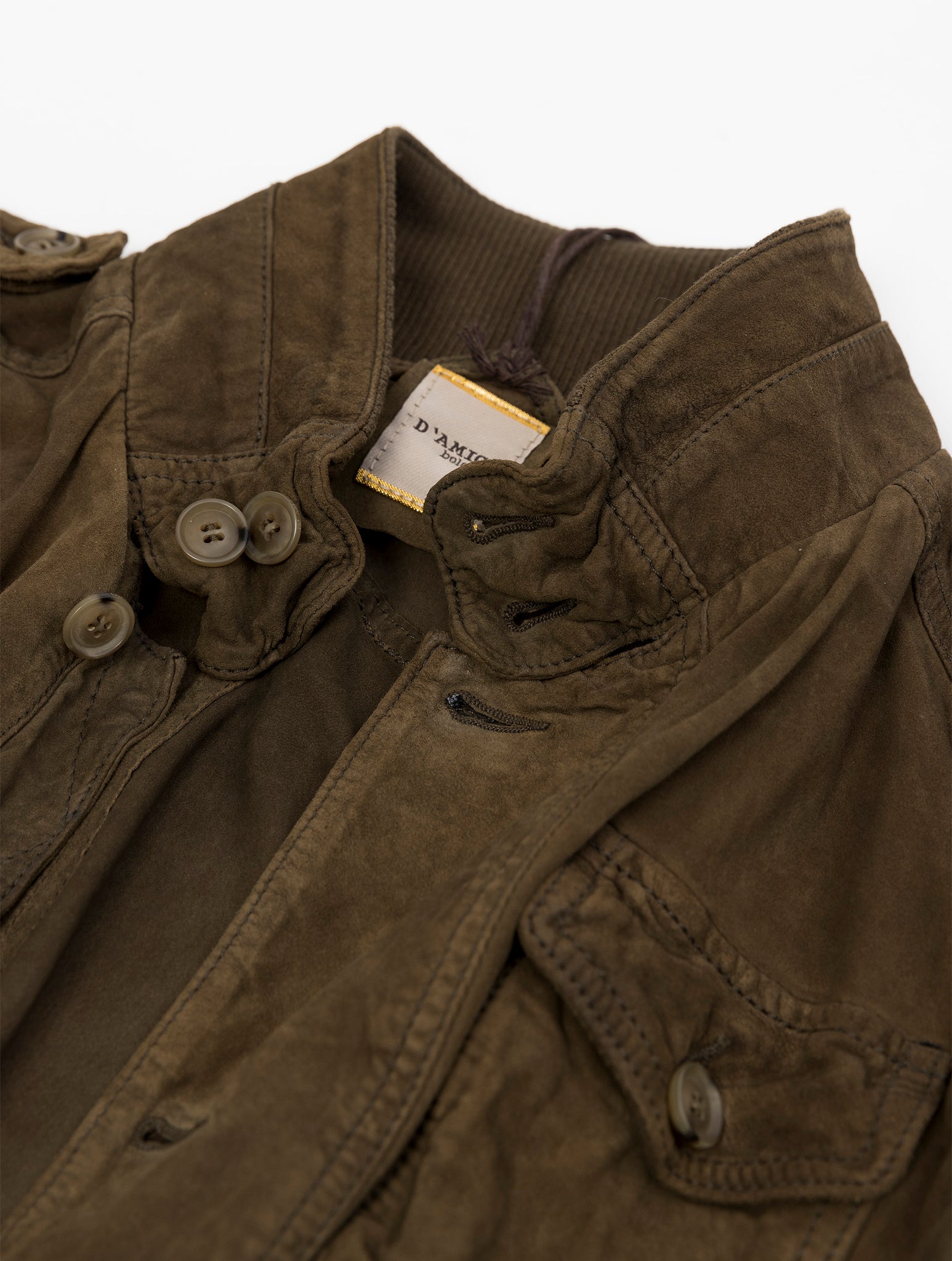 INDIAN SCOUT VESTE EN CUIR VERT MILITAIRE