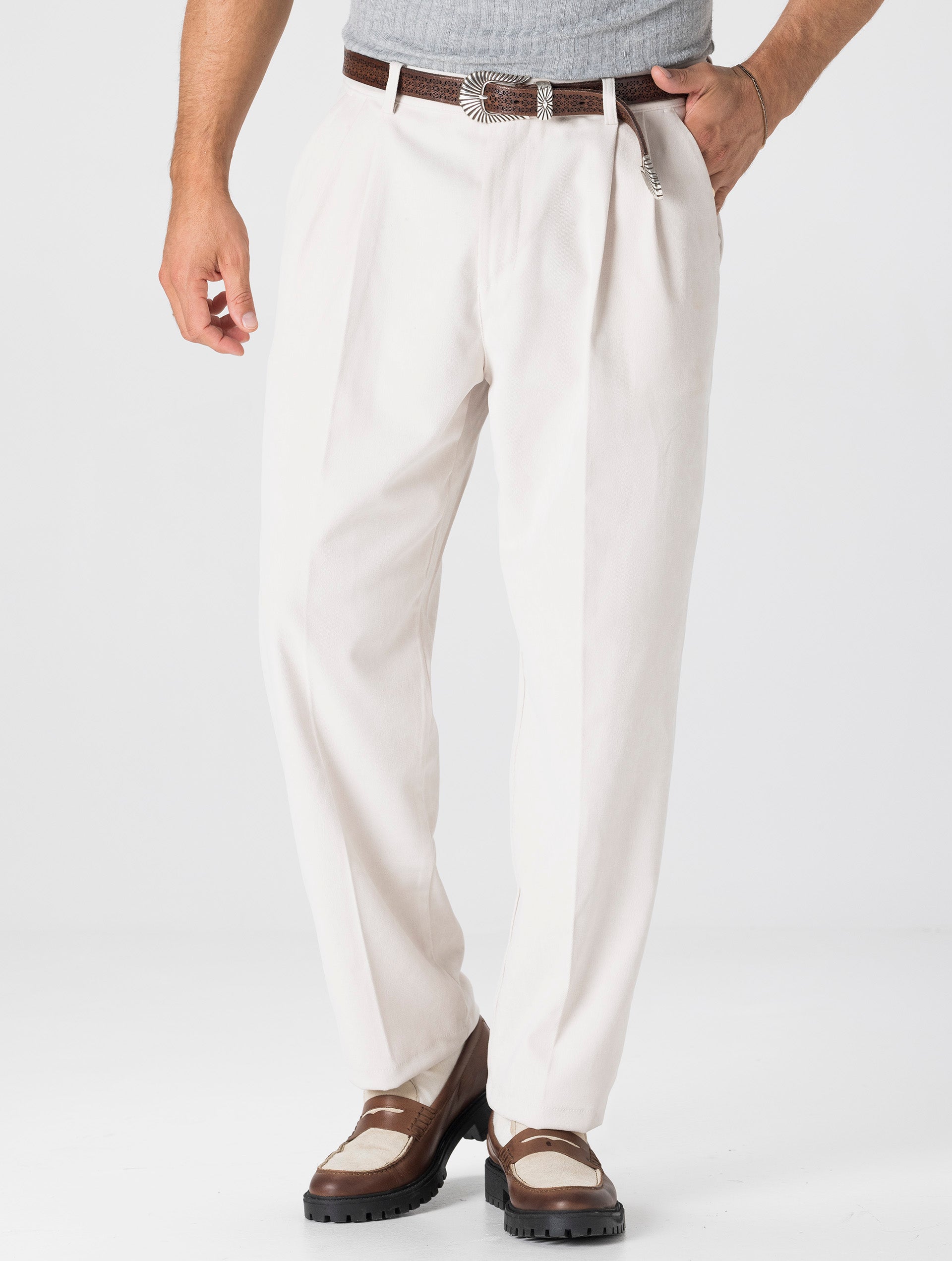 WIDE LEG PANTS IN CREAM