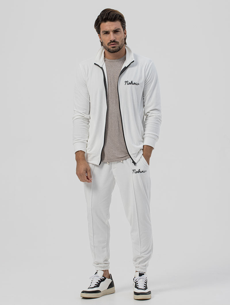 CHENILLE TRACKSUIT IN WHITE