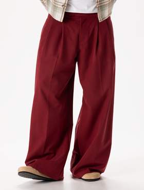 PANTALONI FORMALI A GAMBA LARGA IN BORDEAUX