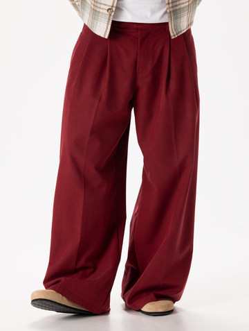 PANTALONI FORMALI A GAMBA LARGA IN BORDEAUX