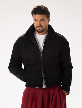 GIACCA EFFETTO SHEARLING NERA