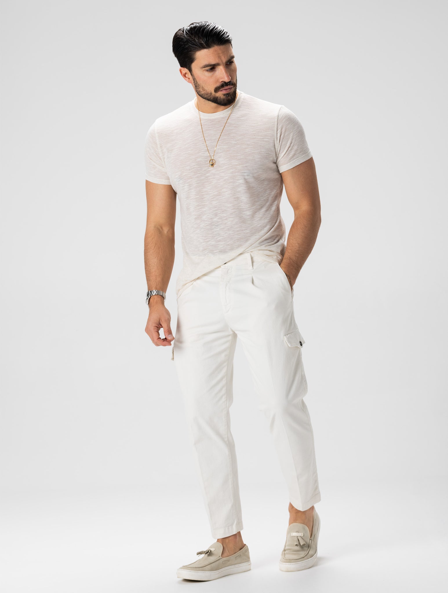 CONRAD BASIC T-SHIRT IN CREAM