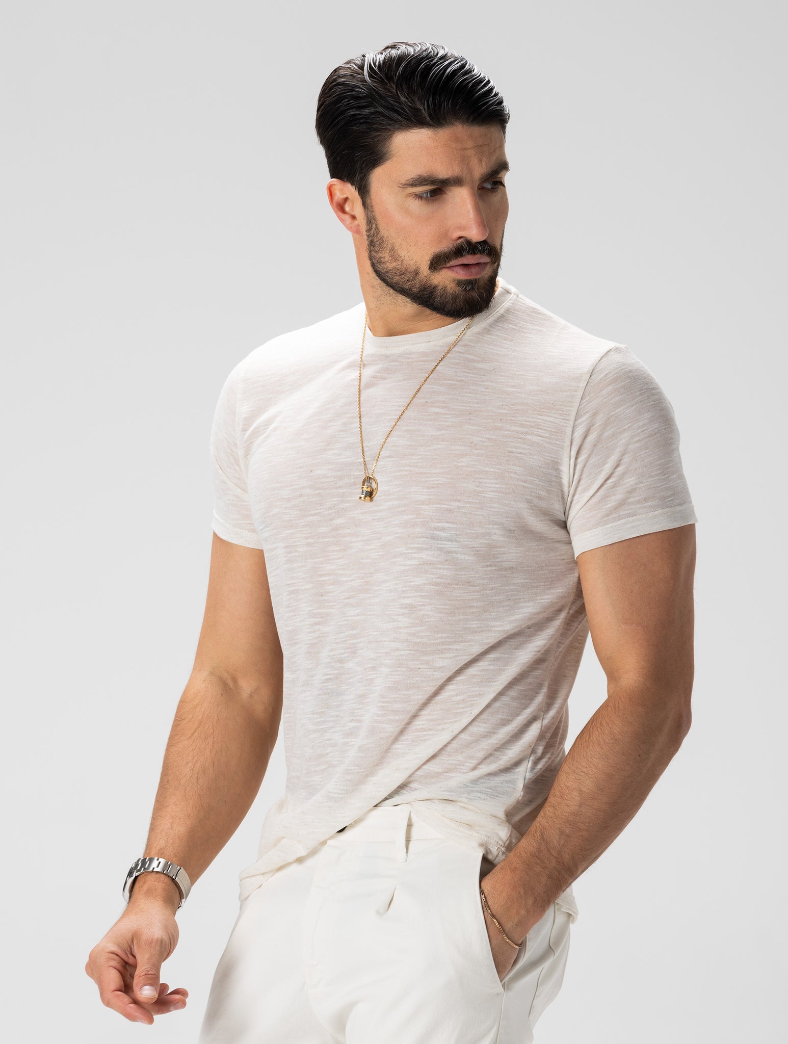 CONRAD BASIC T-SHIRT IN CREAM