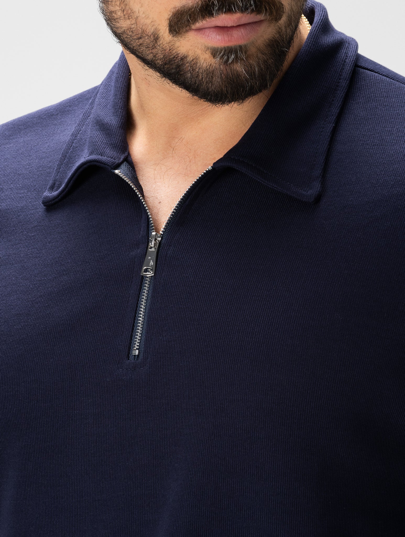 BENEDICT ZIPPED POLO IN NAVY