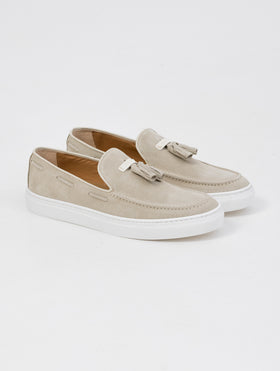 SLIP-ON IN CROSTA DI PELLE COLOR SABBIA