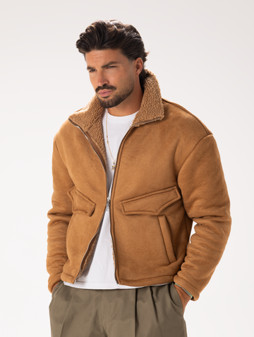 GIACCA SHEARLING CAMMELLO