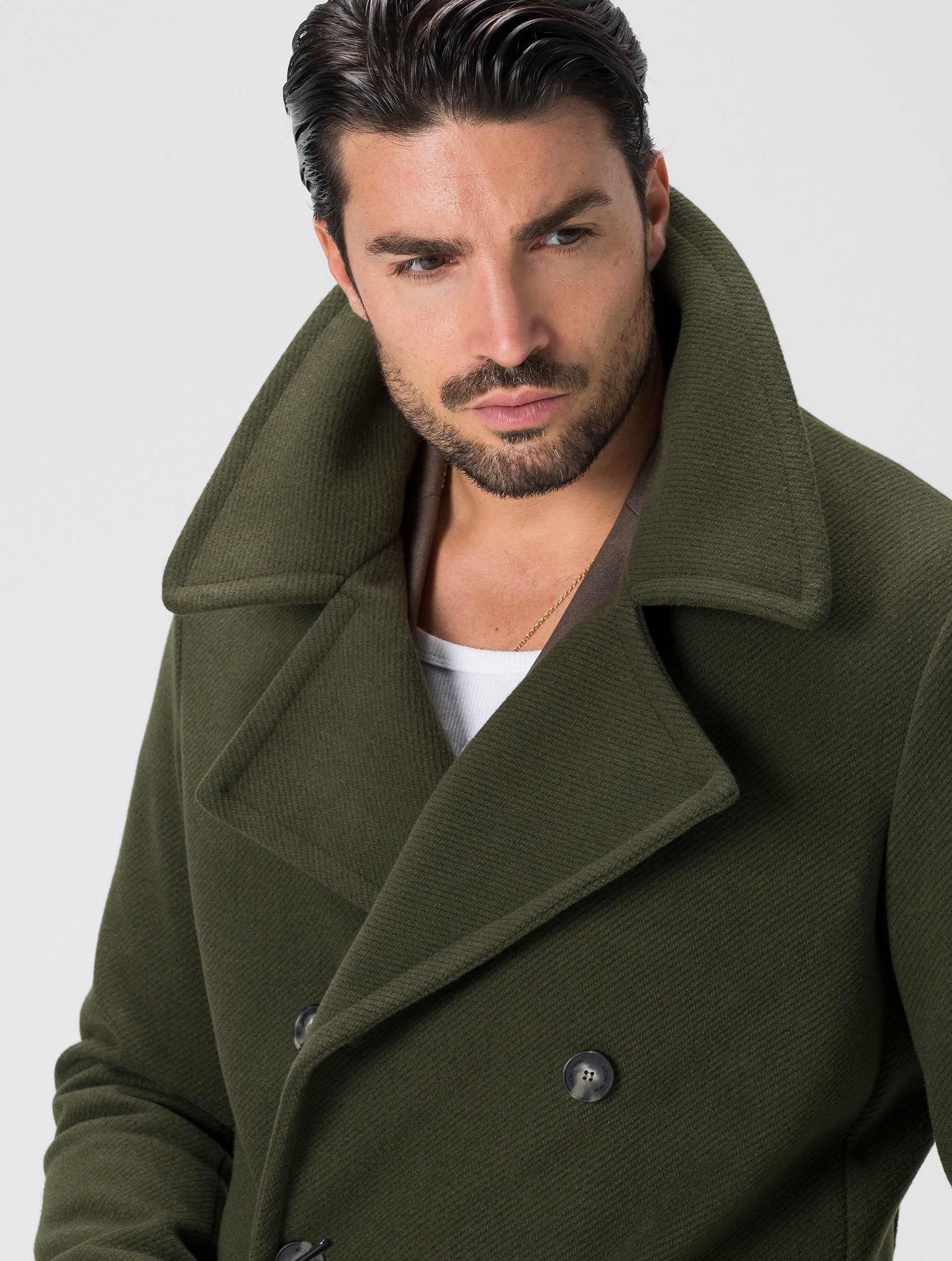 GREAT ZWEIREIHER-MANTEL GRÜN