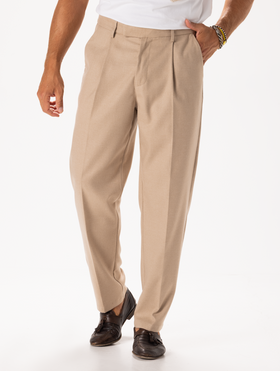 PANTALONI FORMALI A GAMBA DIRITTA IN BEIGE