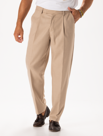 PANTALONI FORMALI A GAMBA DIRITTA IN BEIGE