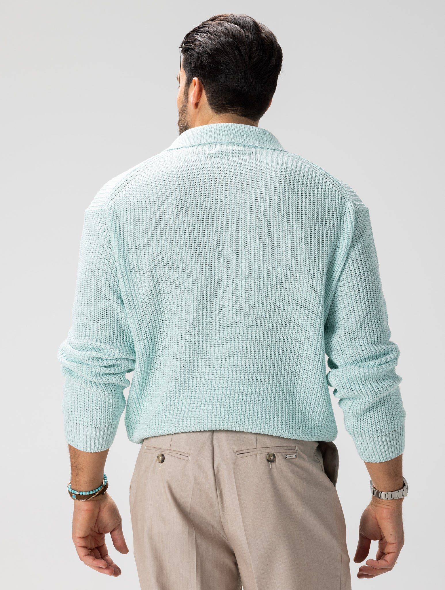 MISAO POLO SWEATER IN LIGHT BLUE