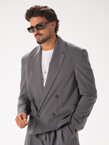 CROPPED BLAZER IN GREY