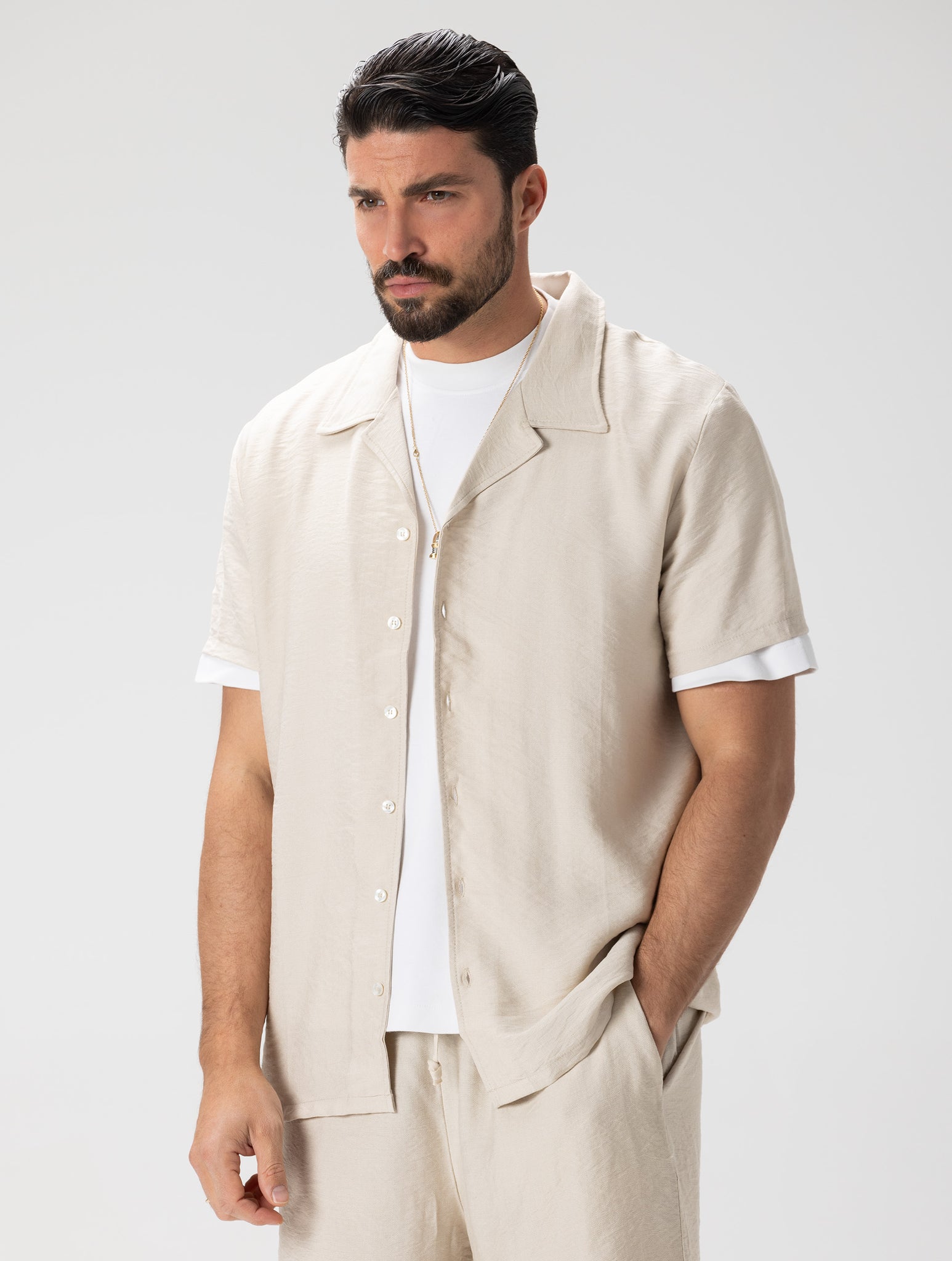 TOBY CASUAL SHIRT IN BEIGE