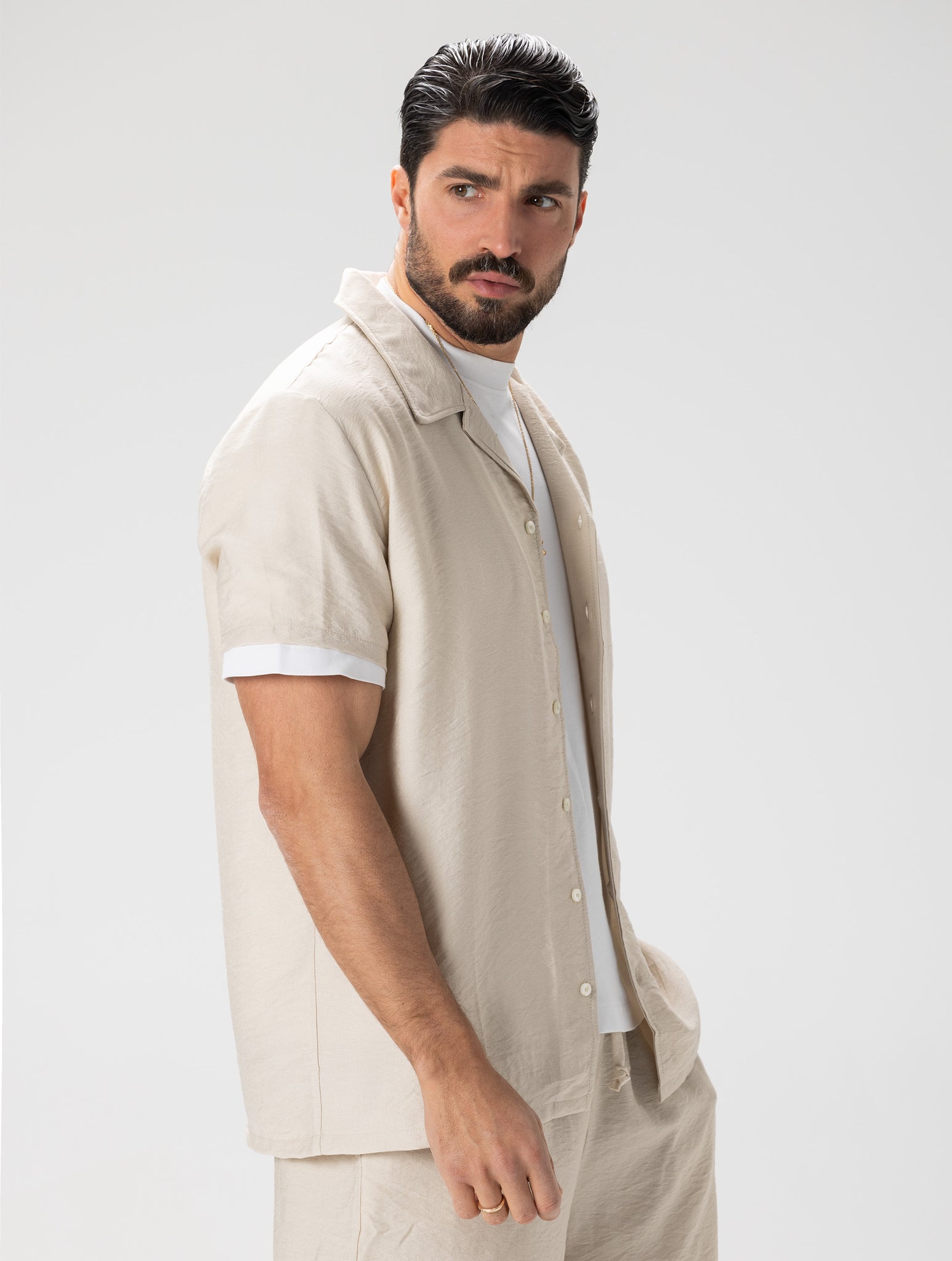 TOBY CASUAL SHIRT IN BEIGE