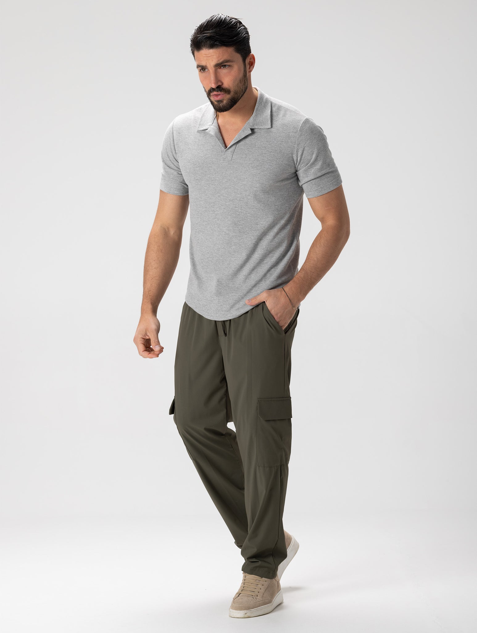 GARRET SHORT POLO IN GREY