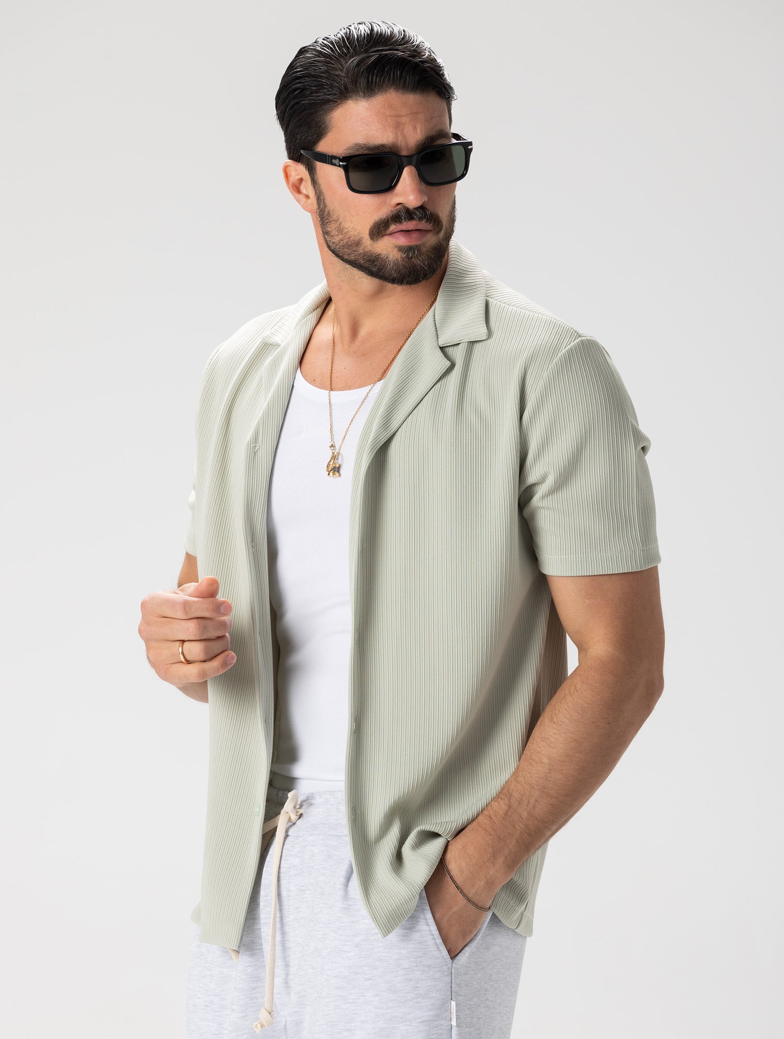 GEORGE CASUAL SHIRT IN SAGE