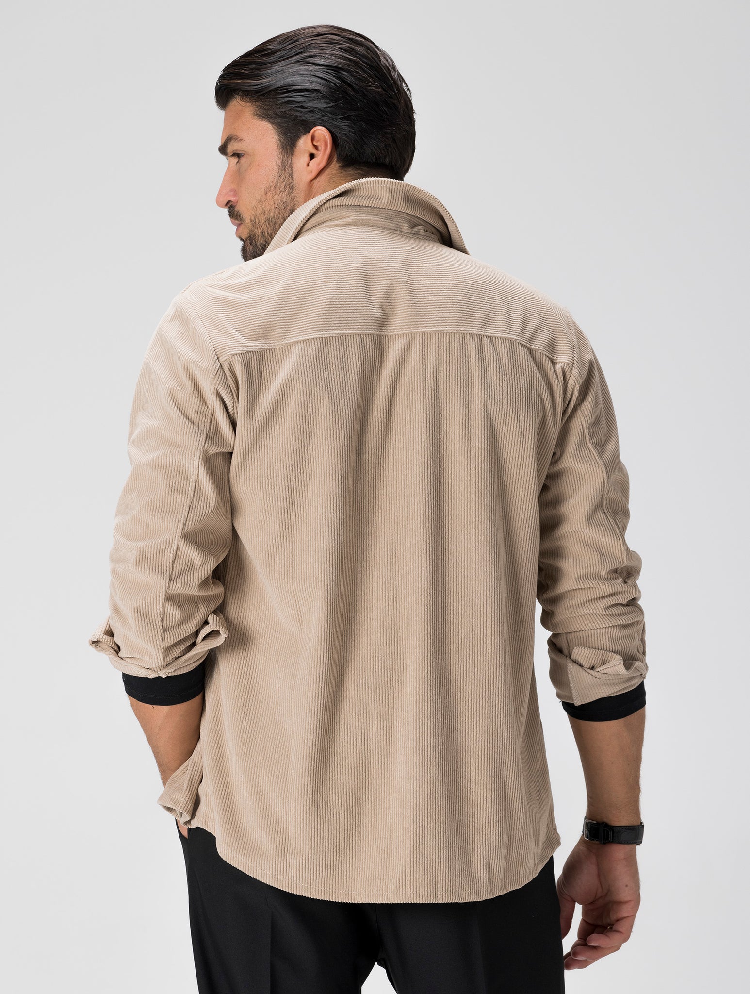 GREG CAMISA OVERSIZE DE TERCIOPELO BEIGE