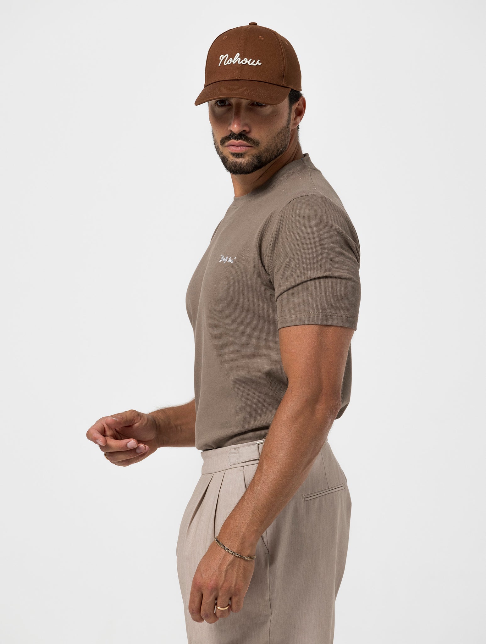 GOLF EMBROIDERED T-SHIRT IN MUD