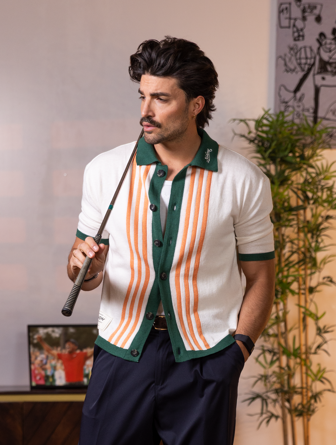 AARON CHEMISE EN MAILLE À RAYURES