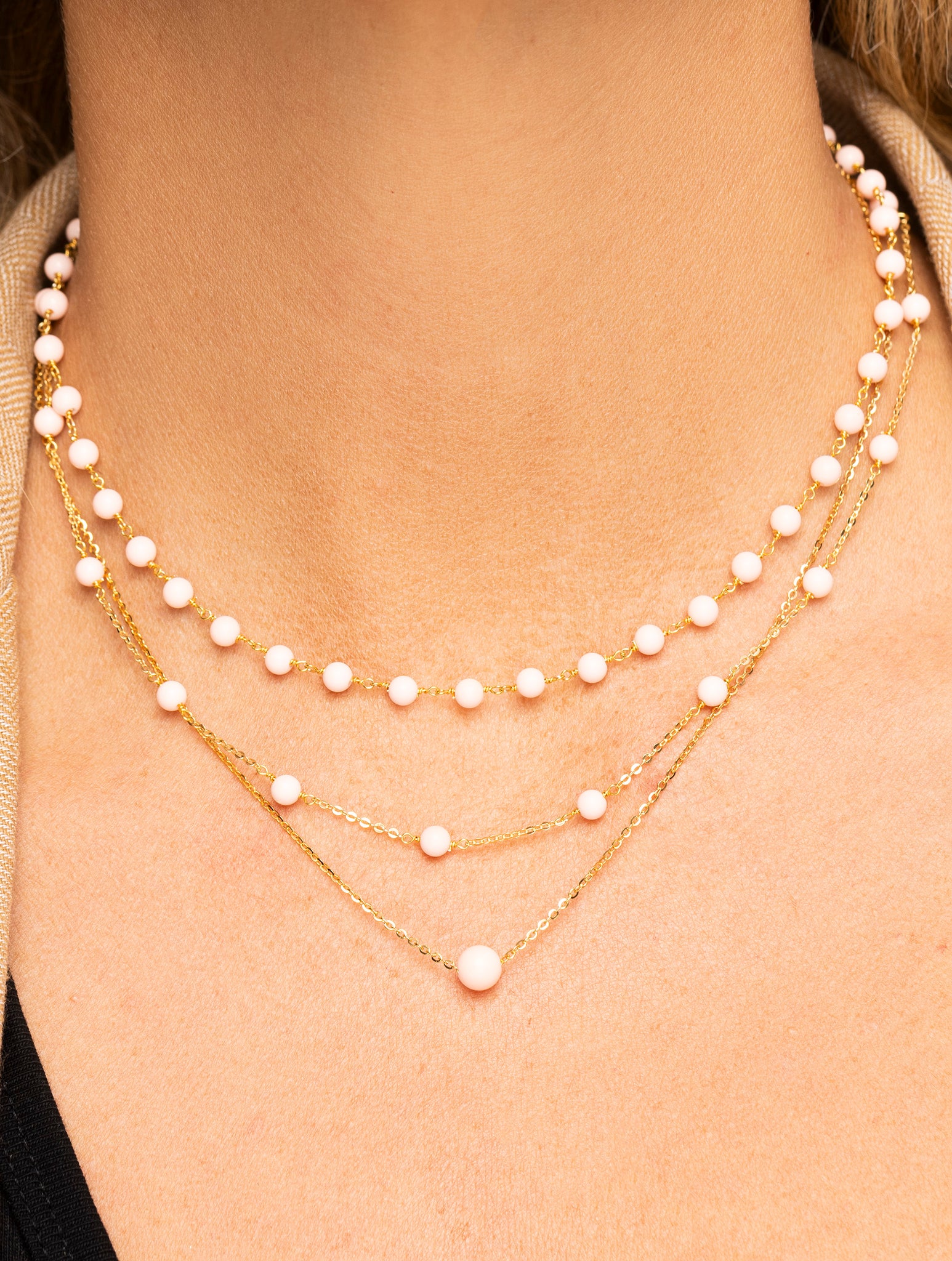 CHLOE TRIPLE NECKLACE IN ROSE