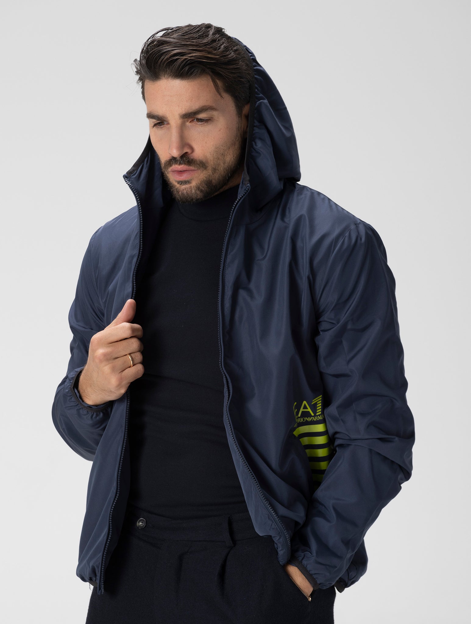 EA7 CHAQUETA IMPERMEABLE AZUL