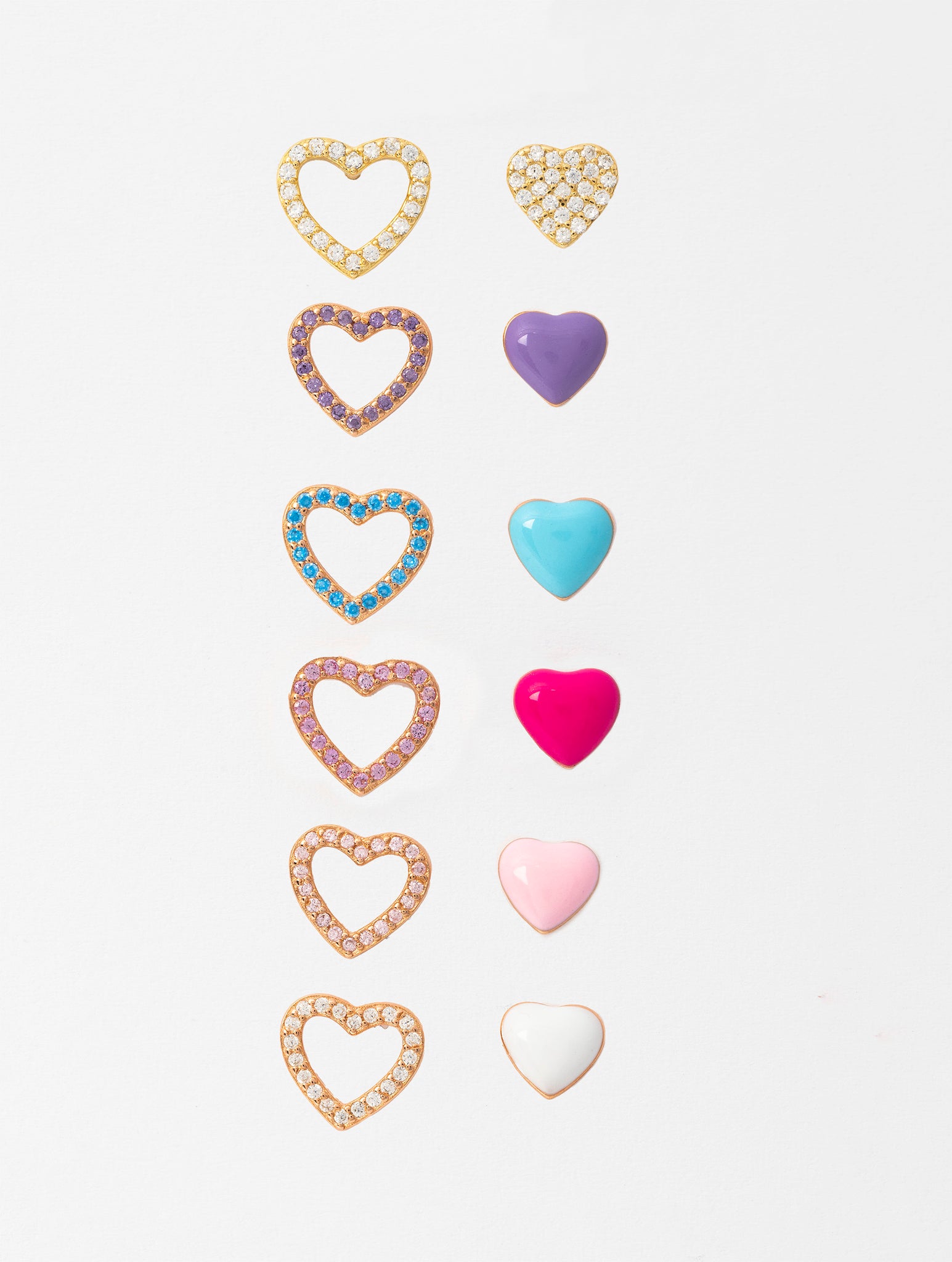 ELLIE HEART EARRINGS IN WHITE