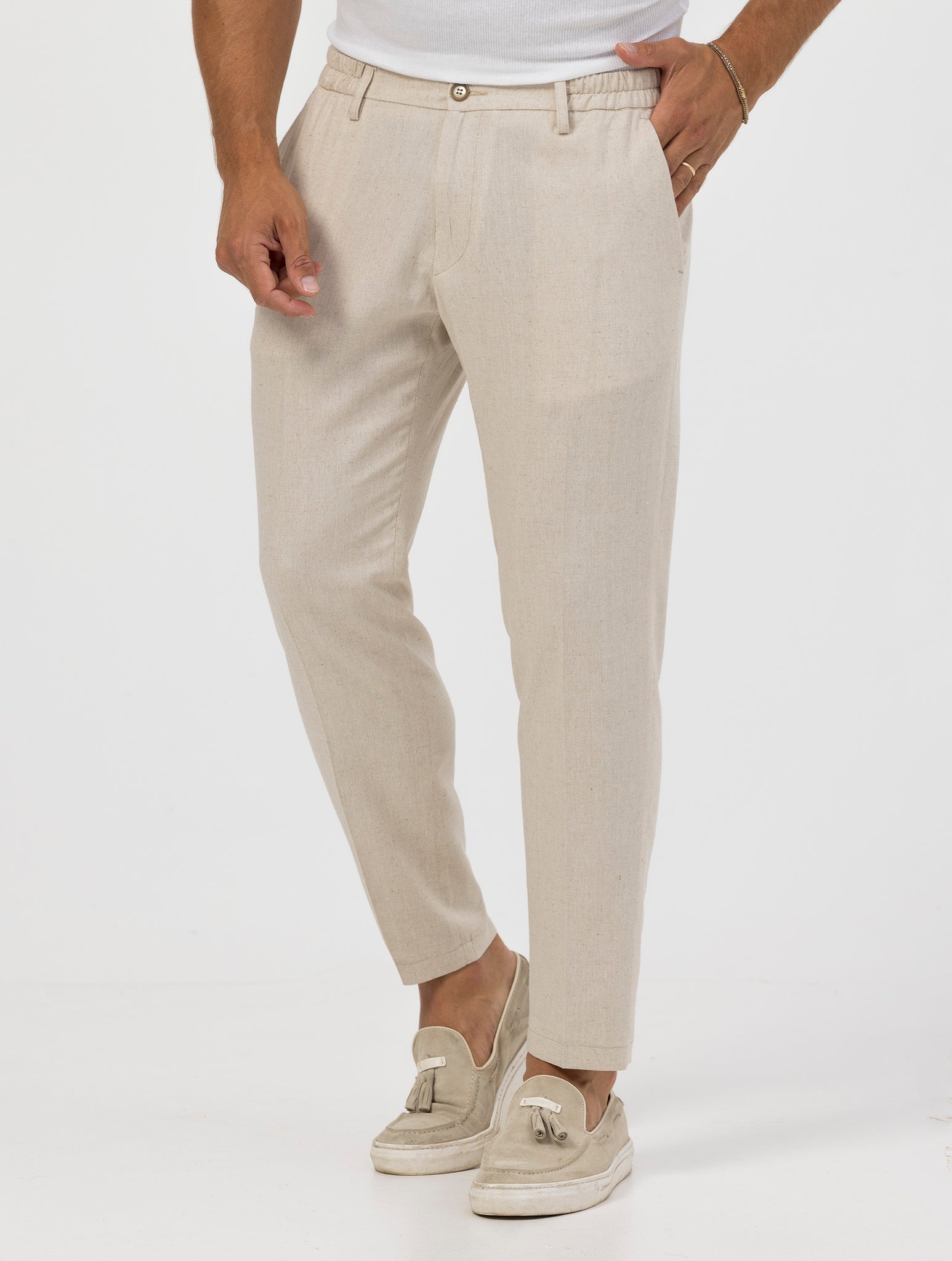 AKITA PANTALON DÉCONTRACTÉ BEIGE