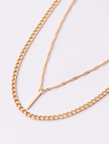 ENKI DOUBLE NECKLACE IN GOLD WITH PENDANT