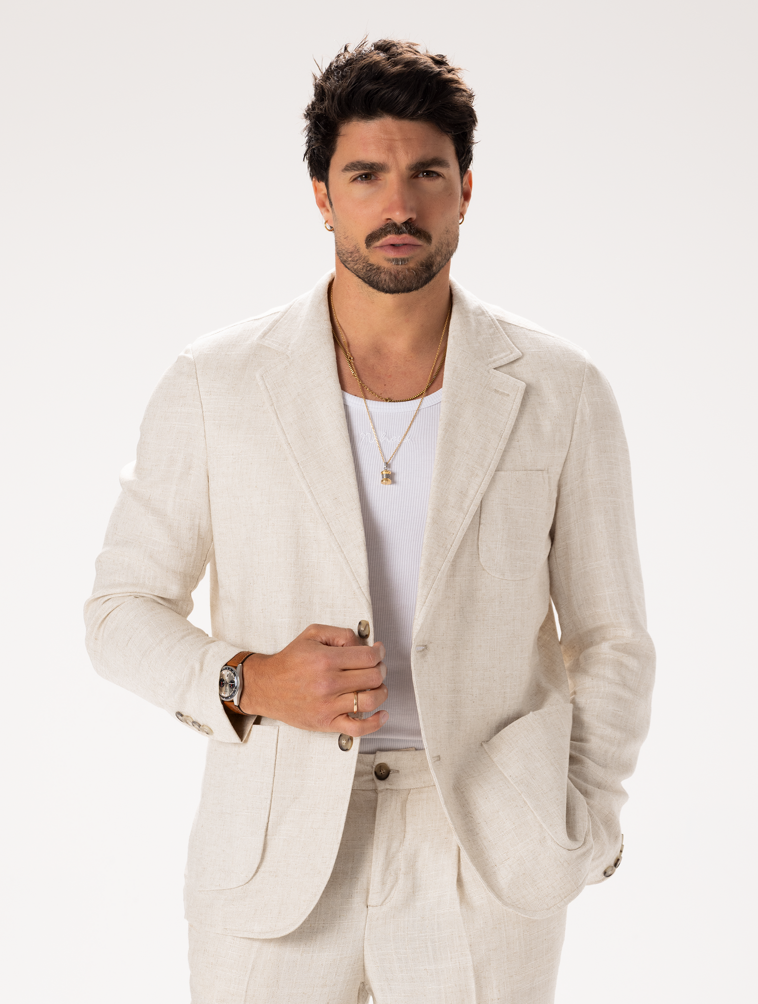 s*u様 デレス　deres linen jacket SAND LINEN BLAZER IN SAND
