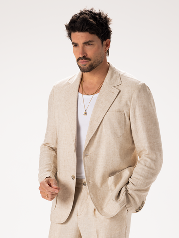 GIACCA IN PURO LINO BEIGE