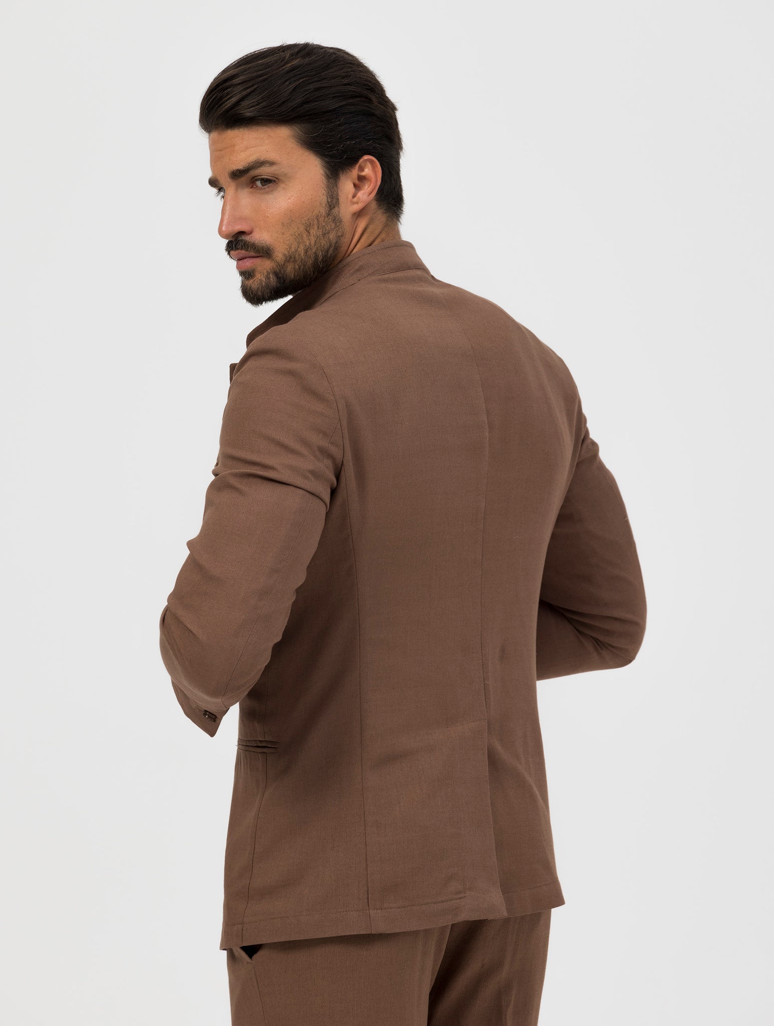 AKITA SINGLE BREASTED BLAZER IN TOBACCO