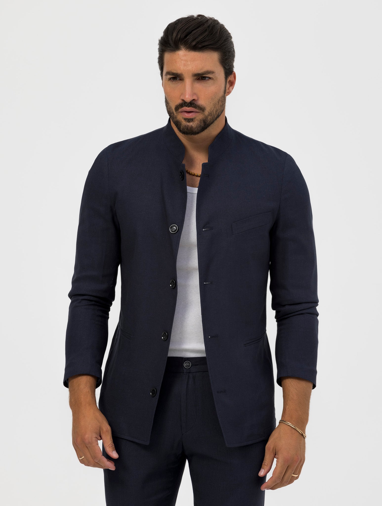 AKITA SINGLE BREASTED BLAZER IN BLUE NAVY