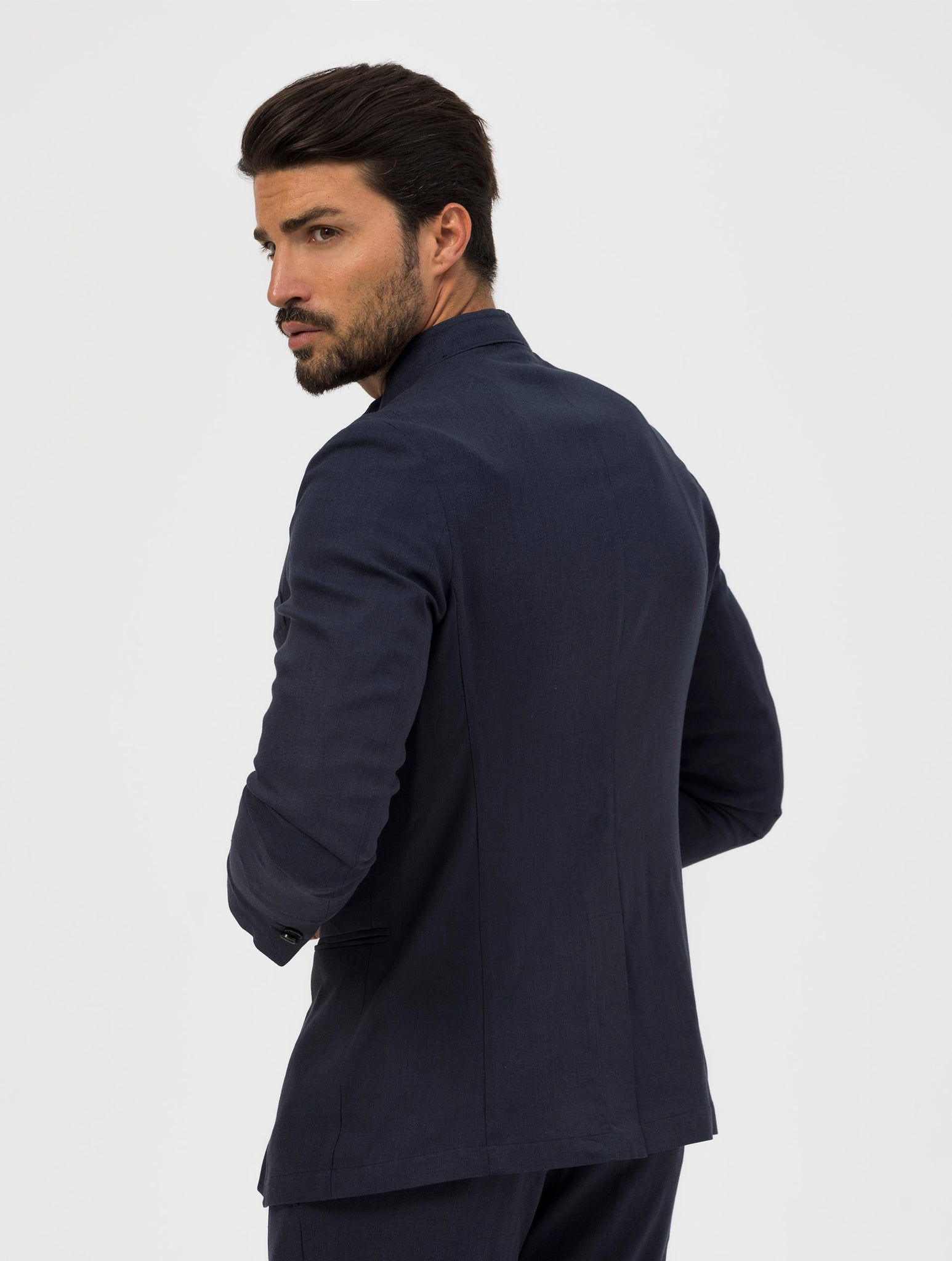 AKITA SINGLE BREASTED BLAZER IN BLUE NAVY