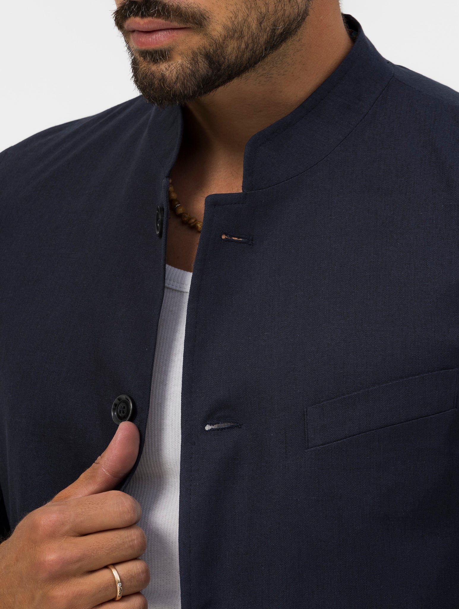 AKITA SINGLE BREASTED BLAZER IN BLUE NAVY