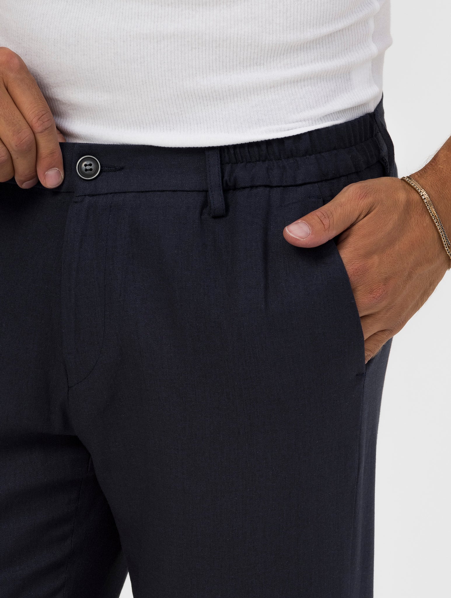 AKITA PANTALONES CASUAL EN AZUL MARINO