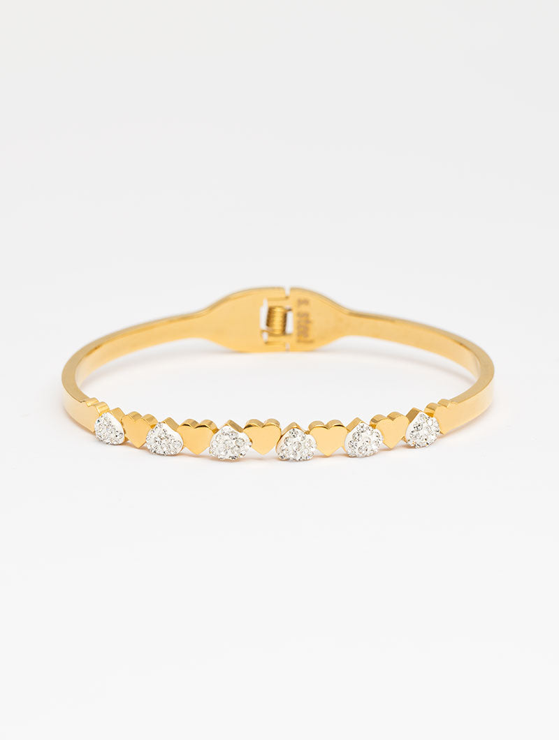 LEILA BRACELET IN GOLD WITH WHITE HEART